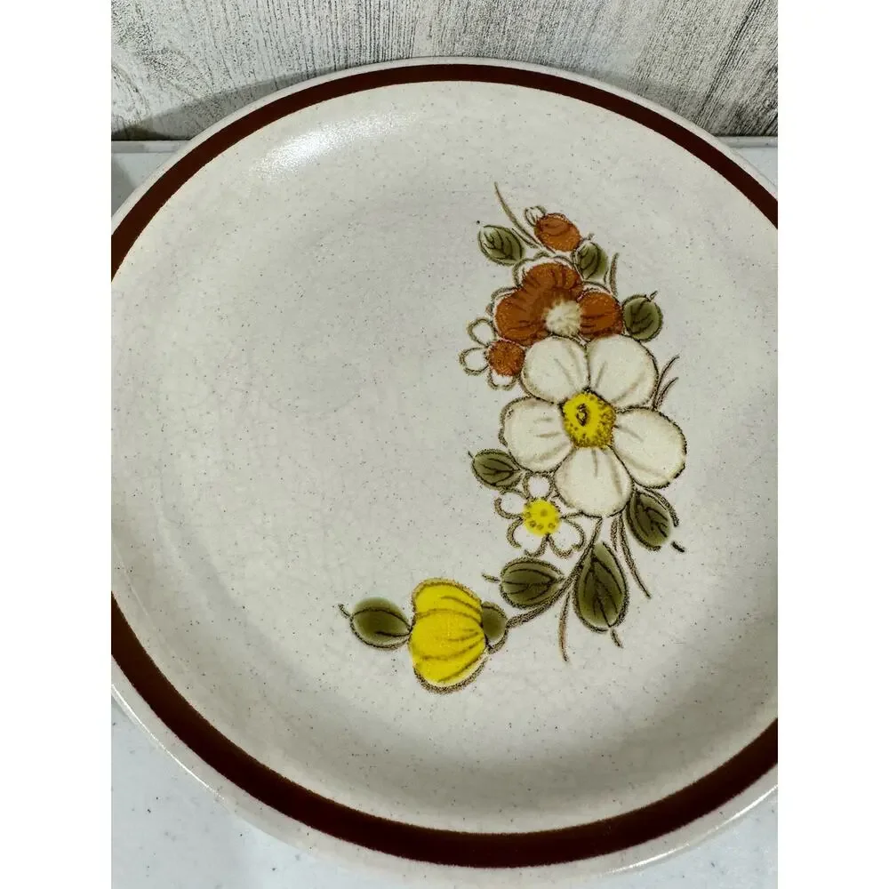 Vintage Woodhaven Collection Stoneware Sunny Brook Bread Plates Lot of 2 Japan‎